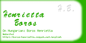 henrietta boros business card